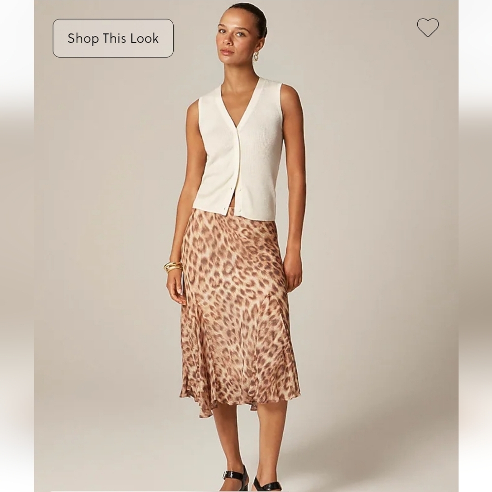 J Crew Gwyneth flounce-hem skirt in leopard print